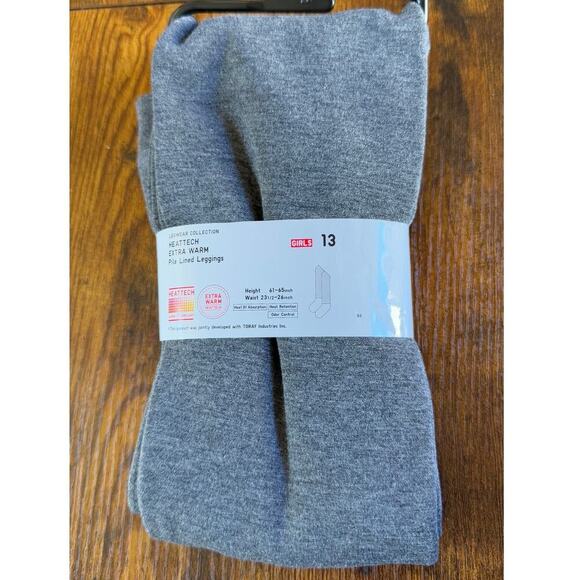 NWT UNIQLO HEATTECH Extra Warm Black Pile Lined Leggings Girls 13/14 Winter - Picture 3 of 4